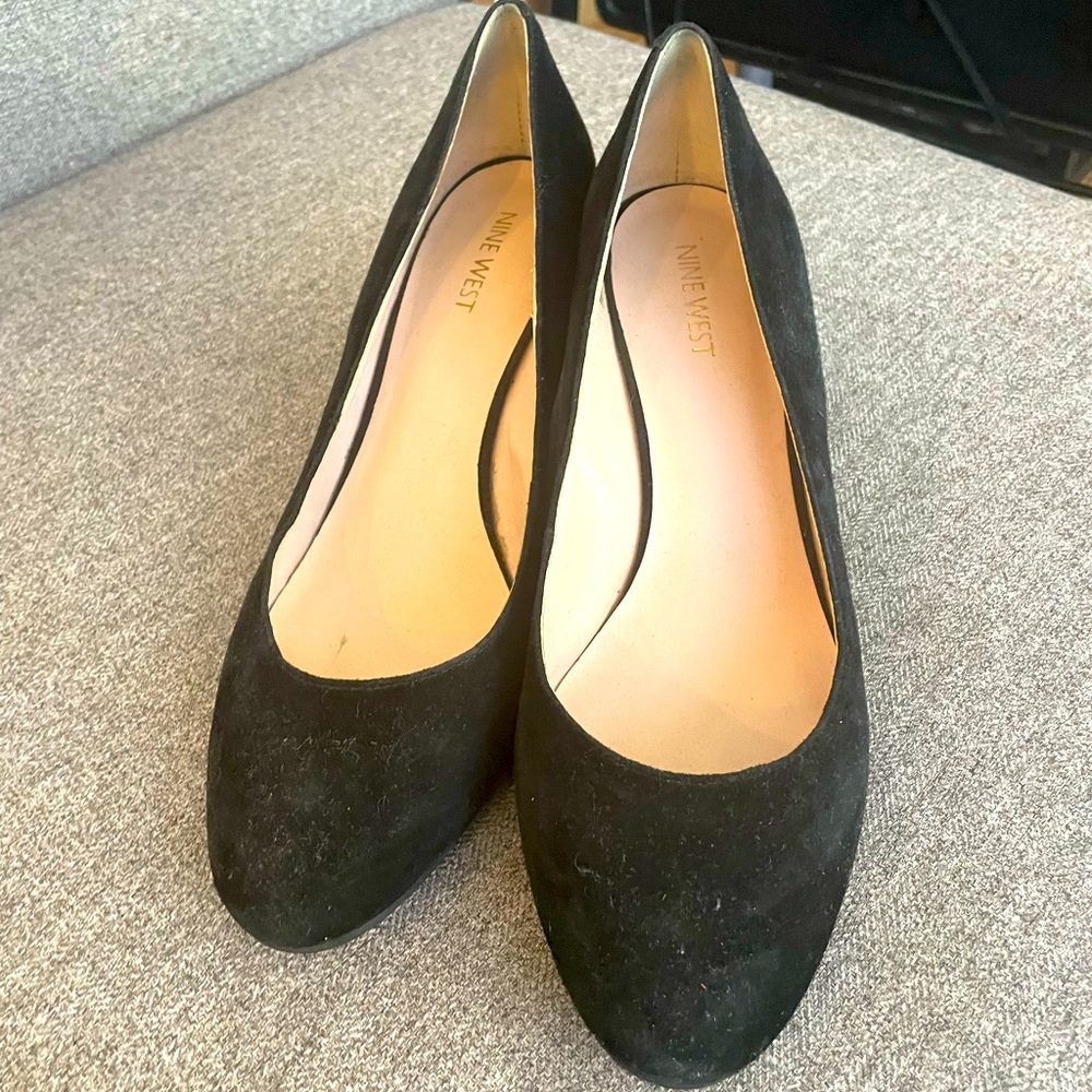 Suede Black Nine West Wedges